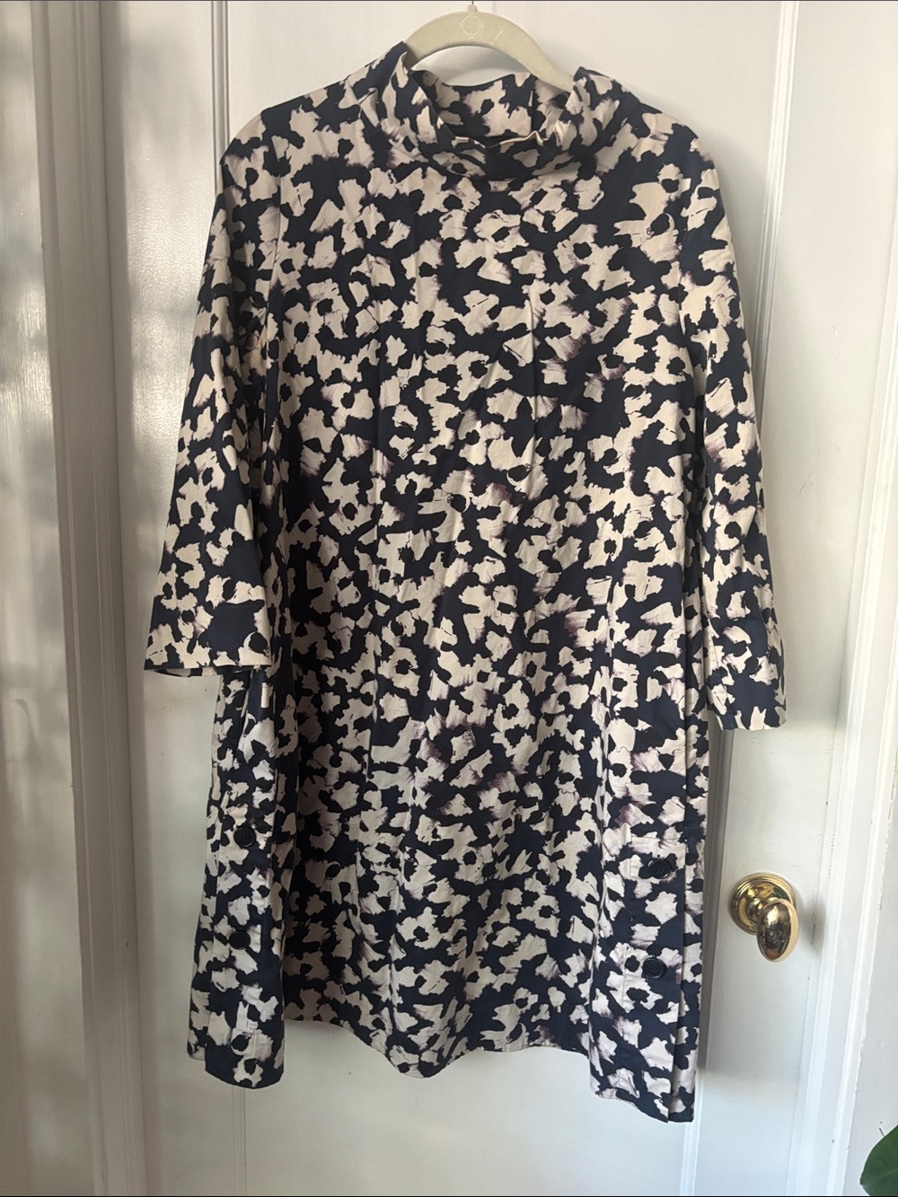 COS Navy and Cream Aline Dress - Sz 8 EUC